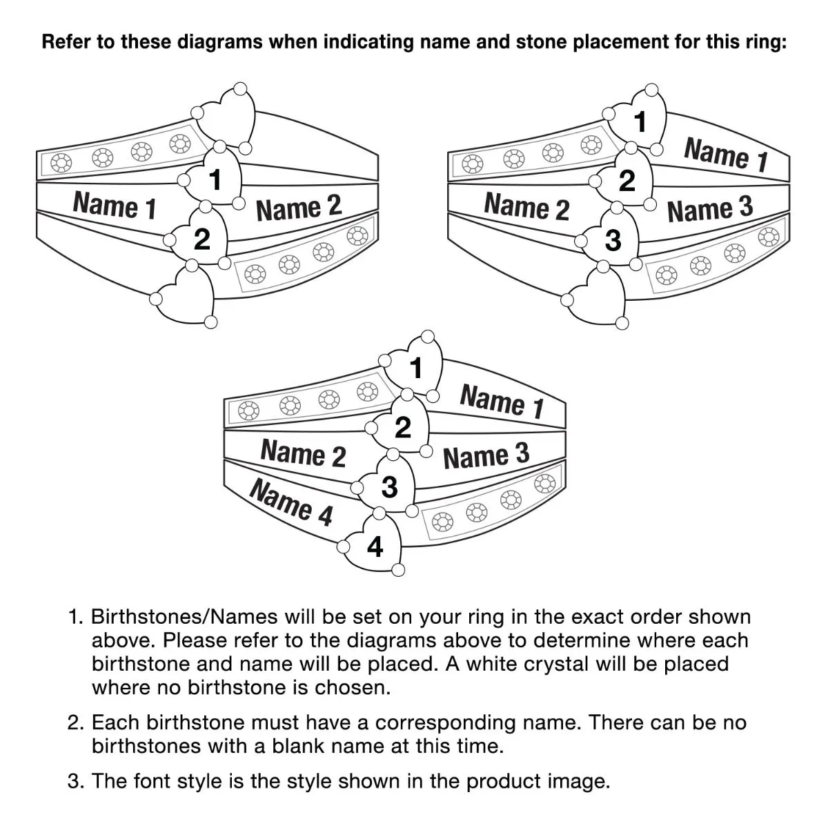 Mother's My Family My Heart Name & Birthstone Heart Genuine Diamond Ring sold by Limoges Jewelry product image thumbnail 3