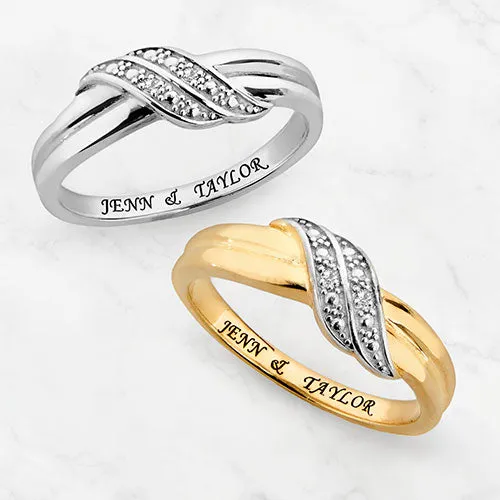 14K Rose Gold over Sterling Couple's Wave Diamond Accent Ring sold by Limoges Jewelry product image thumbnail 4