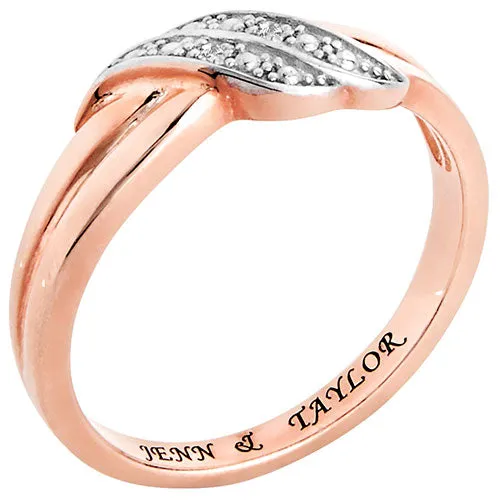 14K Rose Gold over Sterling Couple's Wave Diamond Accent Ring sold by Limoges Jewelry product image thumbnail 2