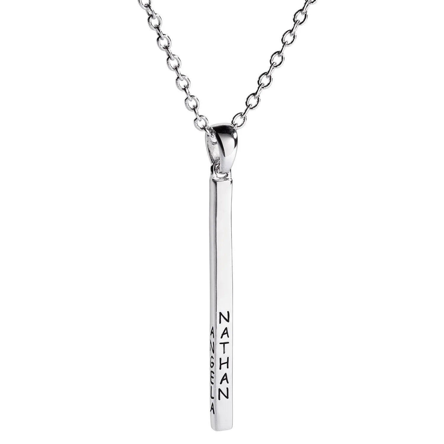 Family Name 4 Sided Bar Pendant with Diamonds sold by Limoges Jewelry product image thumbnail 2