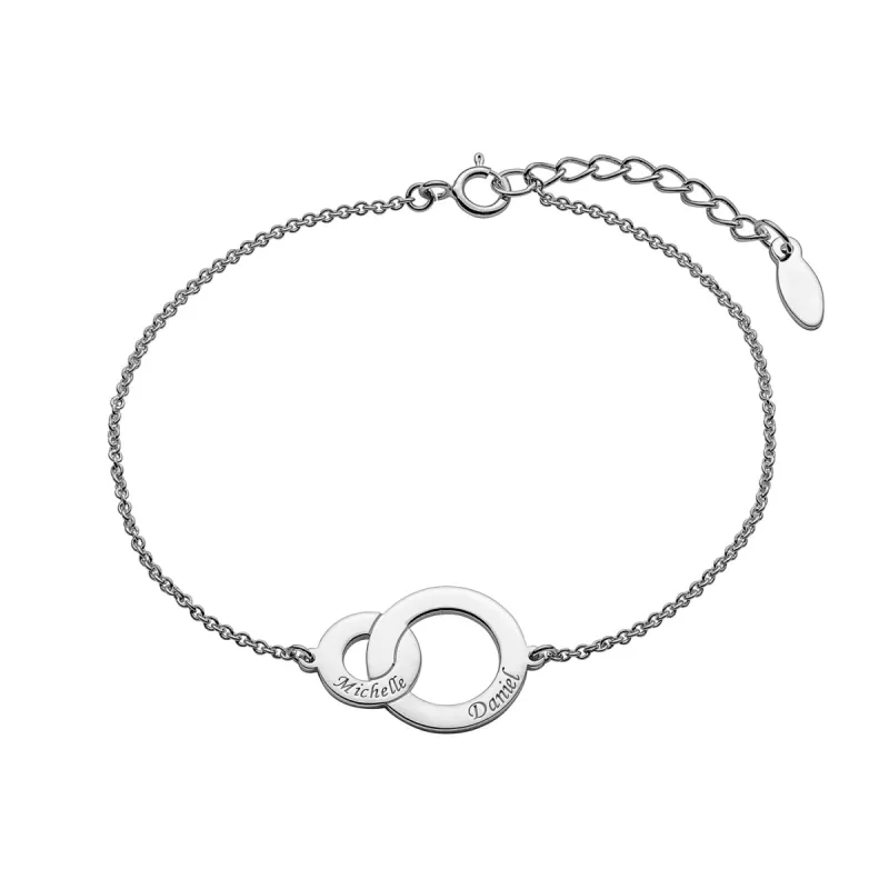 Engraved Interlocking Circles Bracelet sold by Limoges Jewelry
