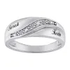 Sterling Silver Men's Diamond Accent Name Wedding Band sold by Limoges Jewelry