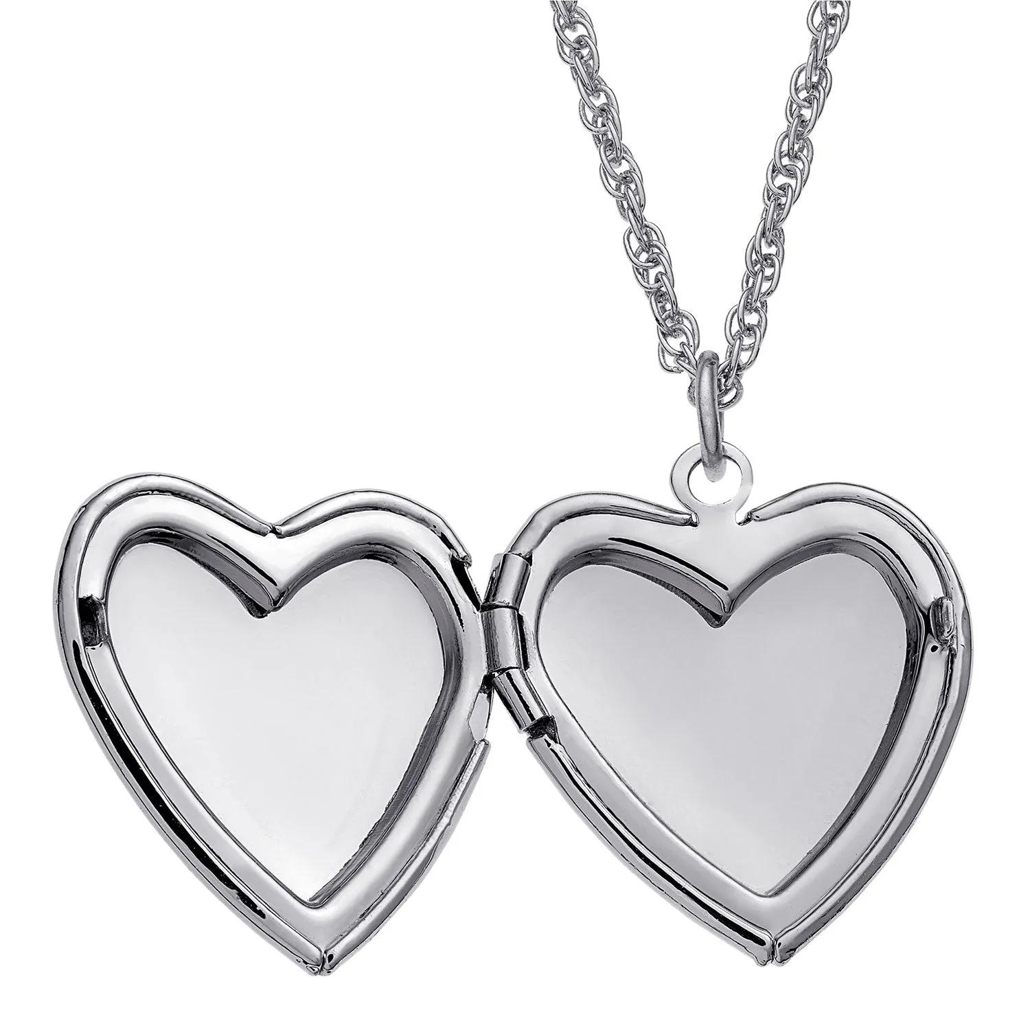 Silver Plated Engraved Heart Locket sold by Limoges Jewelry product image thumbnail 2