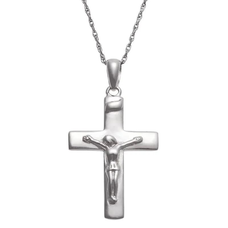Sterling Silver Engraved Name Crucifix Cross Pendant sold by Limoges Jewelry