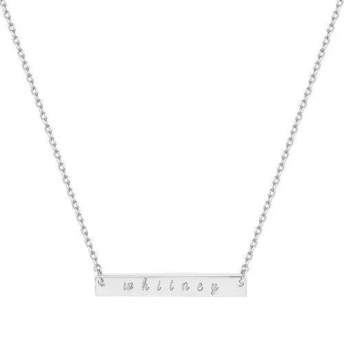 Sterling Silver Mini Bar Name Necklace sold by Limoges Jewelry product image thumbnail 2