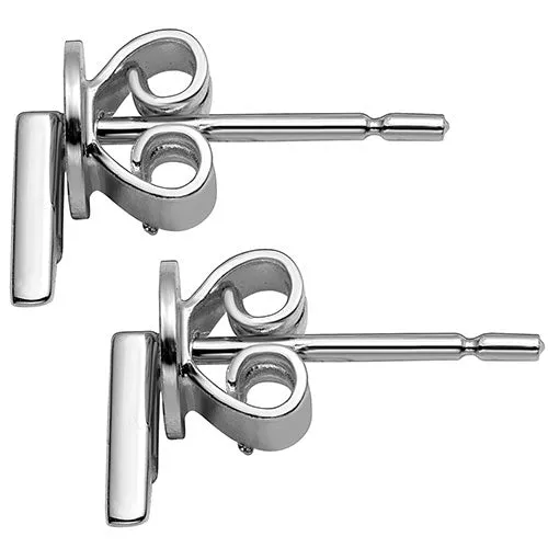 Sterling Silver Uppercase Initial Button Earring sold by Limoges Jewelry product image thumbnail 4