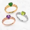 14K Rose Gold Plated Fine Filigree Family Birthstone Ring sold by Limoges Jewelry