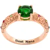 14K Rose Gold Plated Fine Filigree Family Birthstone Ring sold by Limoges Jewelry