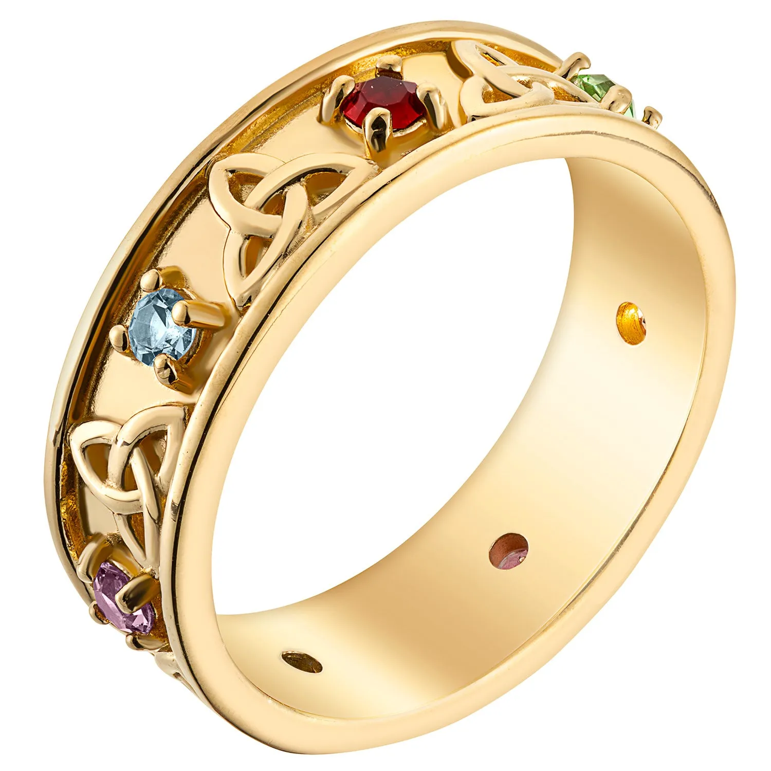 14K Gold over Sterling Family Celtic Birthstone Band Ring sold by Limoges Jewelry product image thumbnail 2