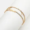 Gold Stainless Steel Double Chain Star Charm and Name Anklet sold by Limoges Jewelry