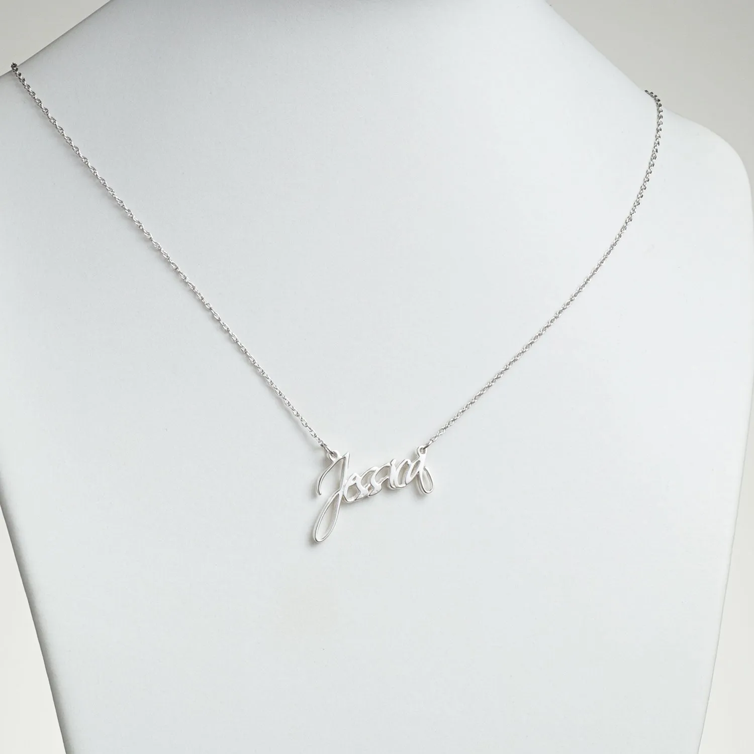 Sterling Silver Script designed Name Necklace sold by Limoges Jewelry product image thumbnail 2