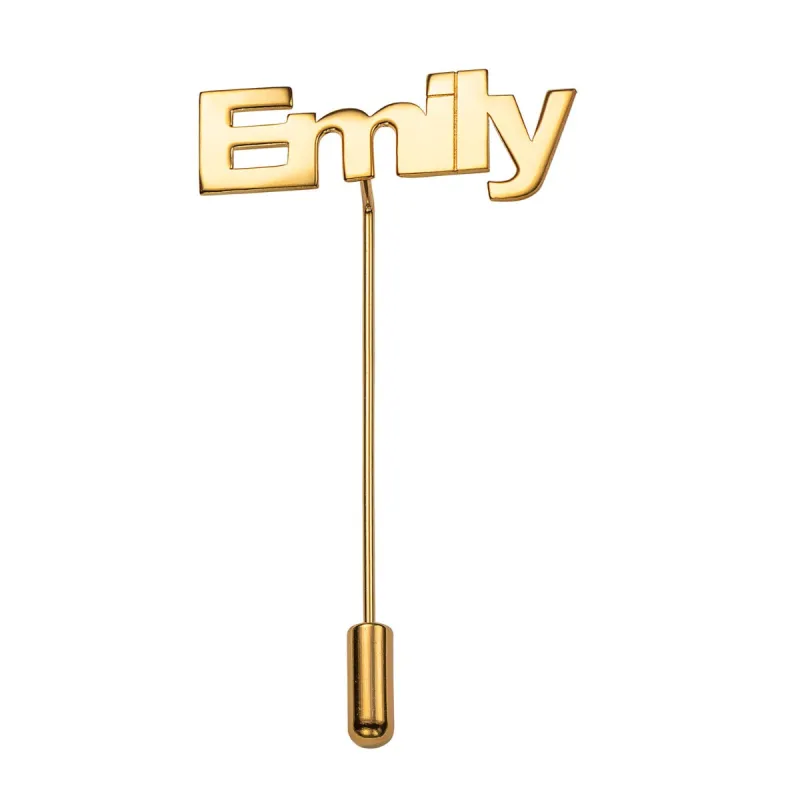 14K Gold Plated Name Pin sold by Limoges Jewelry