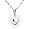 White Pearl Heart Initial Necklace sold by Limoges Jewelry