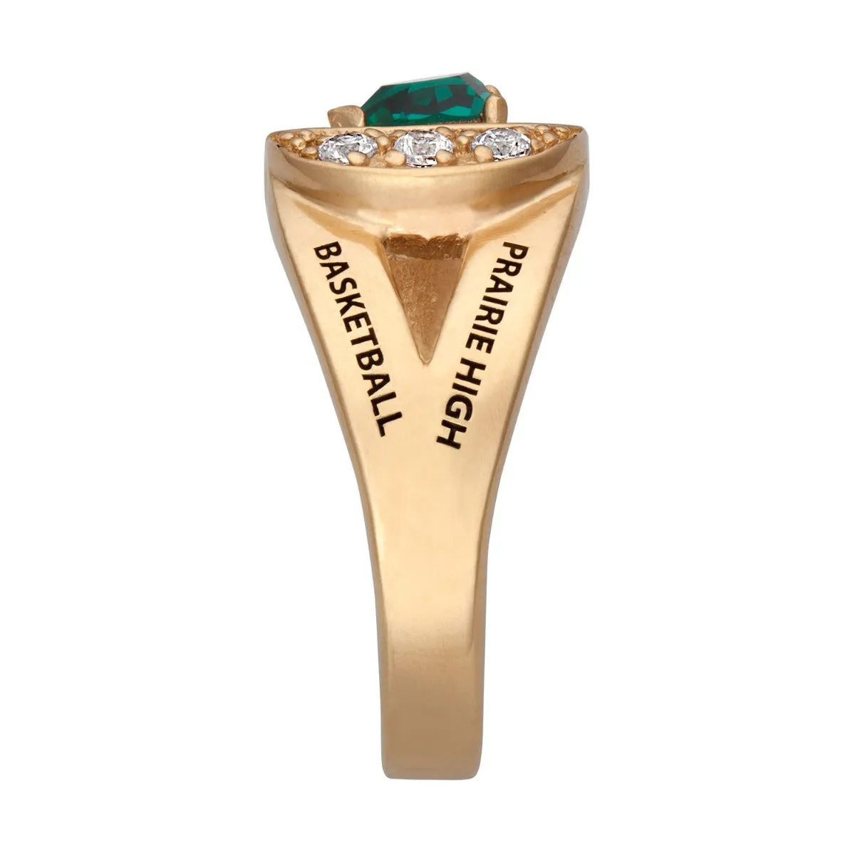 14K Gold over Sterling Freestyle Heart Birthstone Class Ring with CZ sold by Limoges Jewelry product image thumbnail 4