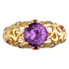 Mother's Round Family Birthstone Filigree Ring sold by Limoges Jewelry