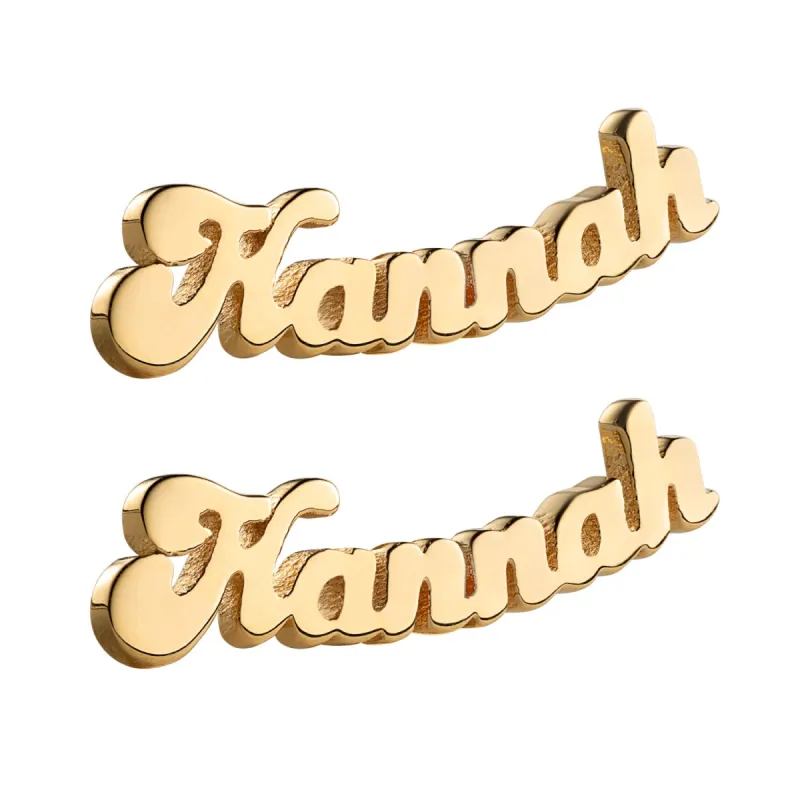 14K Gold over Sterling Name Earrings sold by Limoges Jewelry