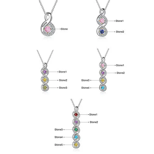 Sterling Silver Engraved Infinity with BS and CZ Accents Necklace sold by Limoges Jewelry product image thumbnail 4