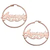 Personalized 14K Rose Gold over Sterling Nameplate Hoop Earrings sold by Limoges Jewelry