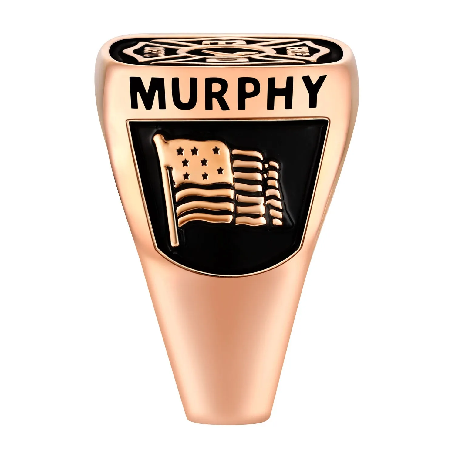 Men's Rose Gold Celebrium Fire Dept First Responder Ring sold by Limoges Jewelry product image thumbnail 4