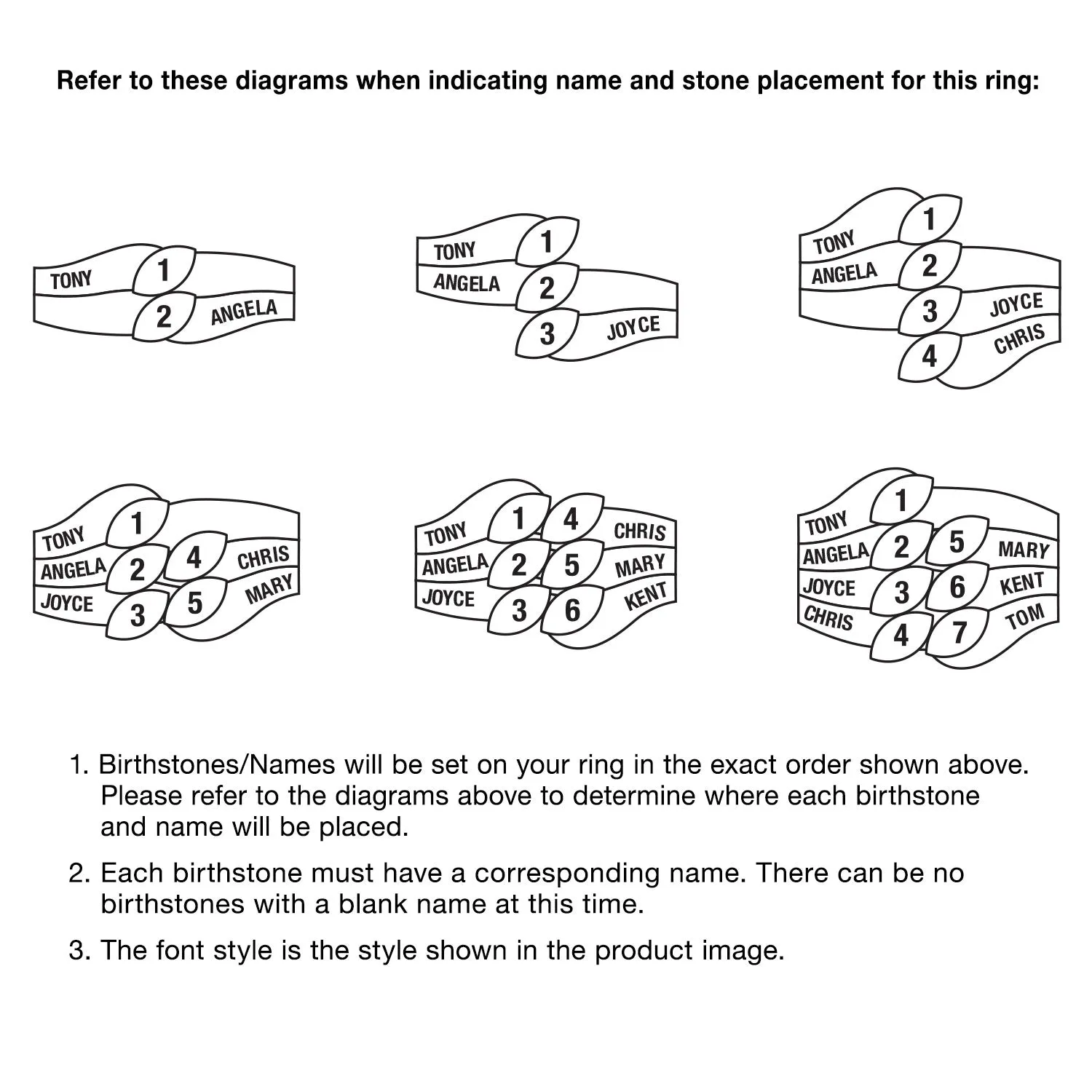 10K White Gold Family Marquise Birthstone Name Ring sold by Limoges Jewelry product image thumbnail 4