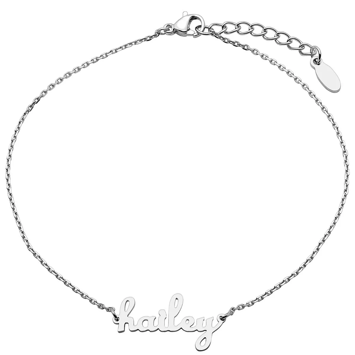 Stainless Steel Lowercase Script Name Anklet sold by Limoges Jewelry product image thumbnail 2
