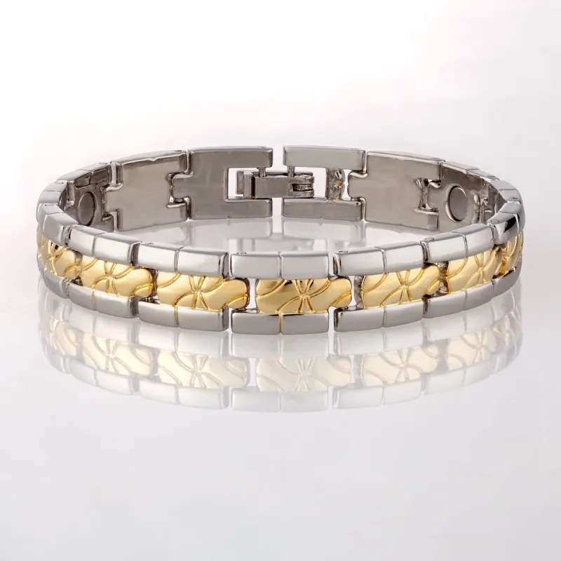 Two Tone Magnetic Bracelet 7in sold by Limoges Jewelry