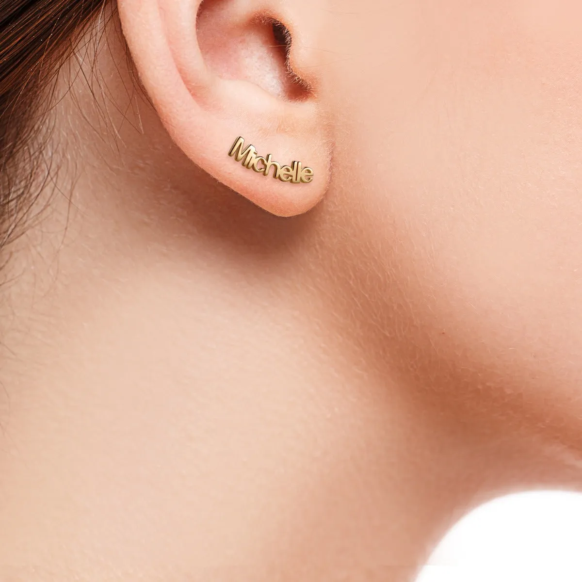 14K Gold Plated Personalized Name Crawler Button Earring sold by Limoges Jewelry product image thumbnail 2