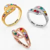 14K Rose Gold Plated Curved Bypass Family Birthstone Ring sold by Limoges Jewelry