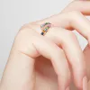 14K Rose Gold Plated Curved Bypass Family Birthstone Ring sold by Limoges Jewelry