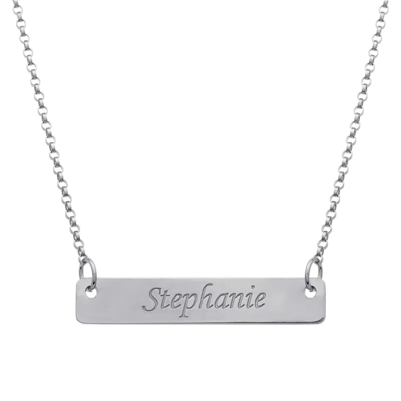 Sterling Silver Name Bar Pendant sold by Limoges Jewelry