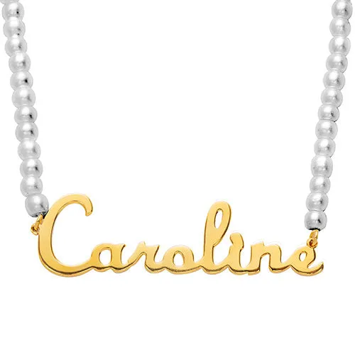 Script Name Glass Pearl Necklace sold by Limoges Jewelry product image thumbnail 4