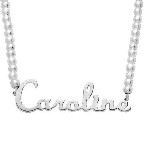 Script Name Glass Pearl Necklace sold by Limoges Jewelry product image thumbnail 2