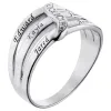 Sterling Silver Family Name Ring with Diamond Accent sold by Limoges Jewelry