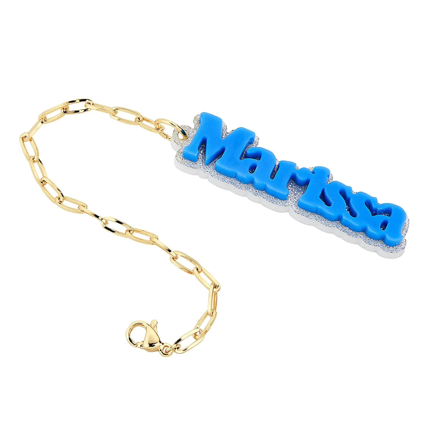 Vertical Double Color Name Acrylic Charm Paperclip Chain Accessory sold by Limoges Jewelry product image thumbnail 3