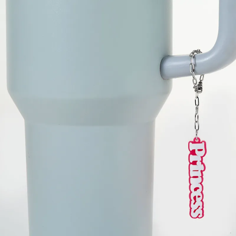 Vertical Double Color Name Acrylic Charm Paperclip Chain Accessory sold by Limoges Jewelry