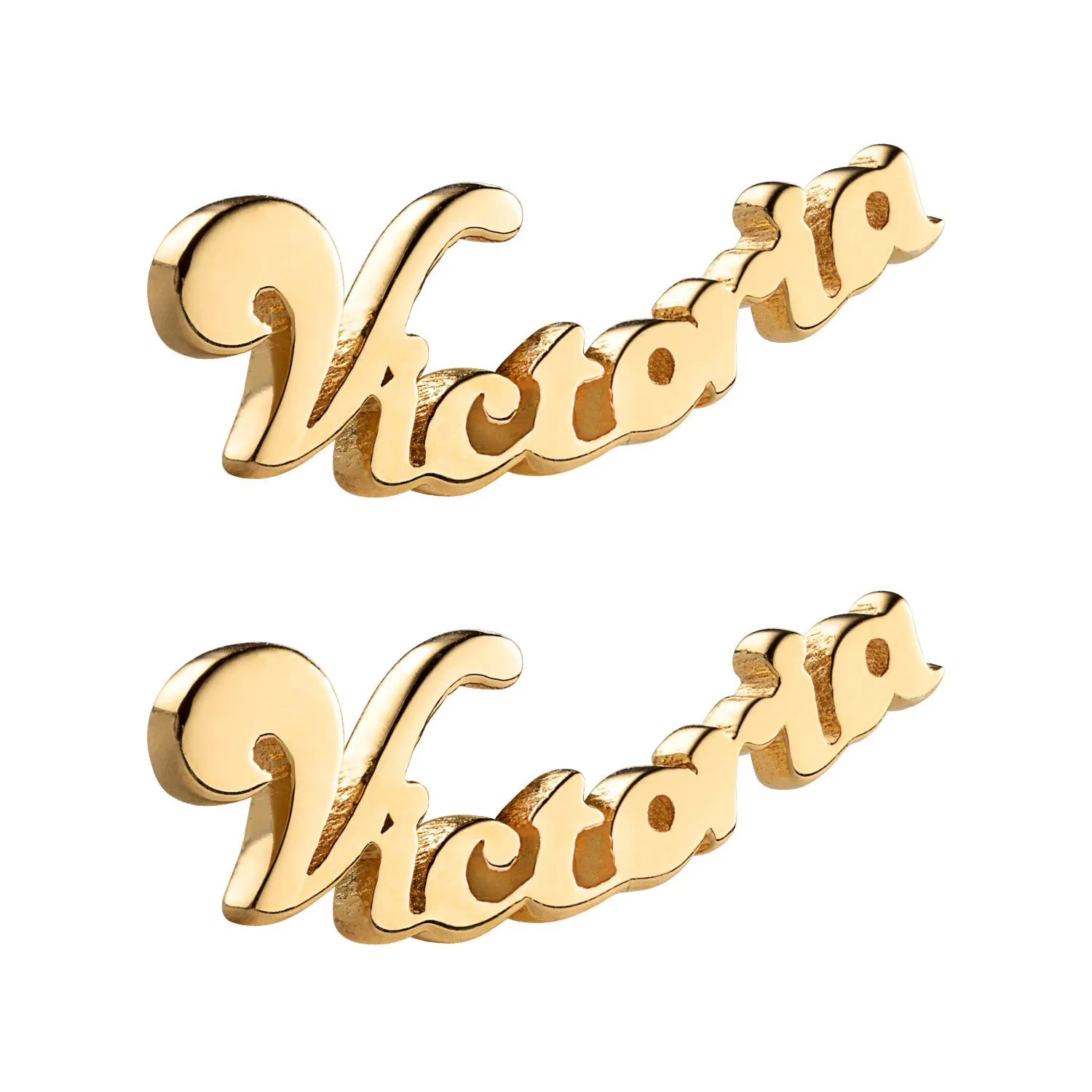 14K Gold over Sterling Name Earrings sold by Limoges Jewelry