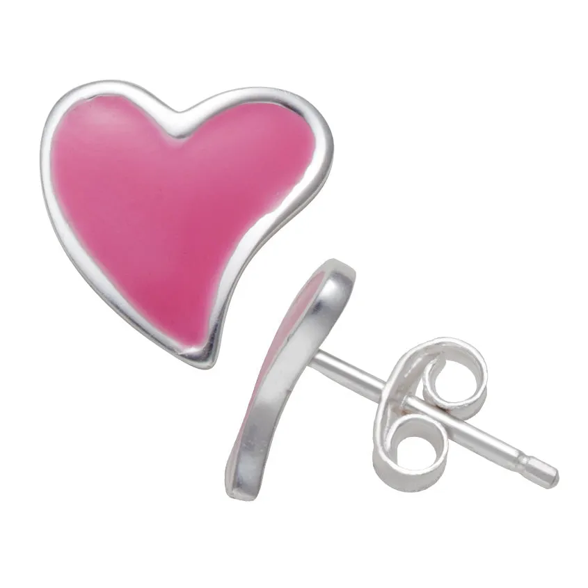 Sterling Silver Pink Heart Necklace and Earrings Set sold by Limoges Jewelry product image thumbnail 2