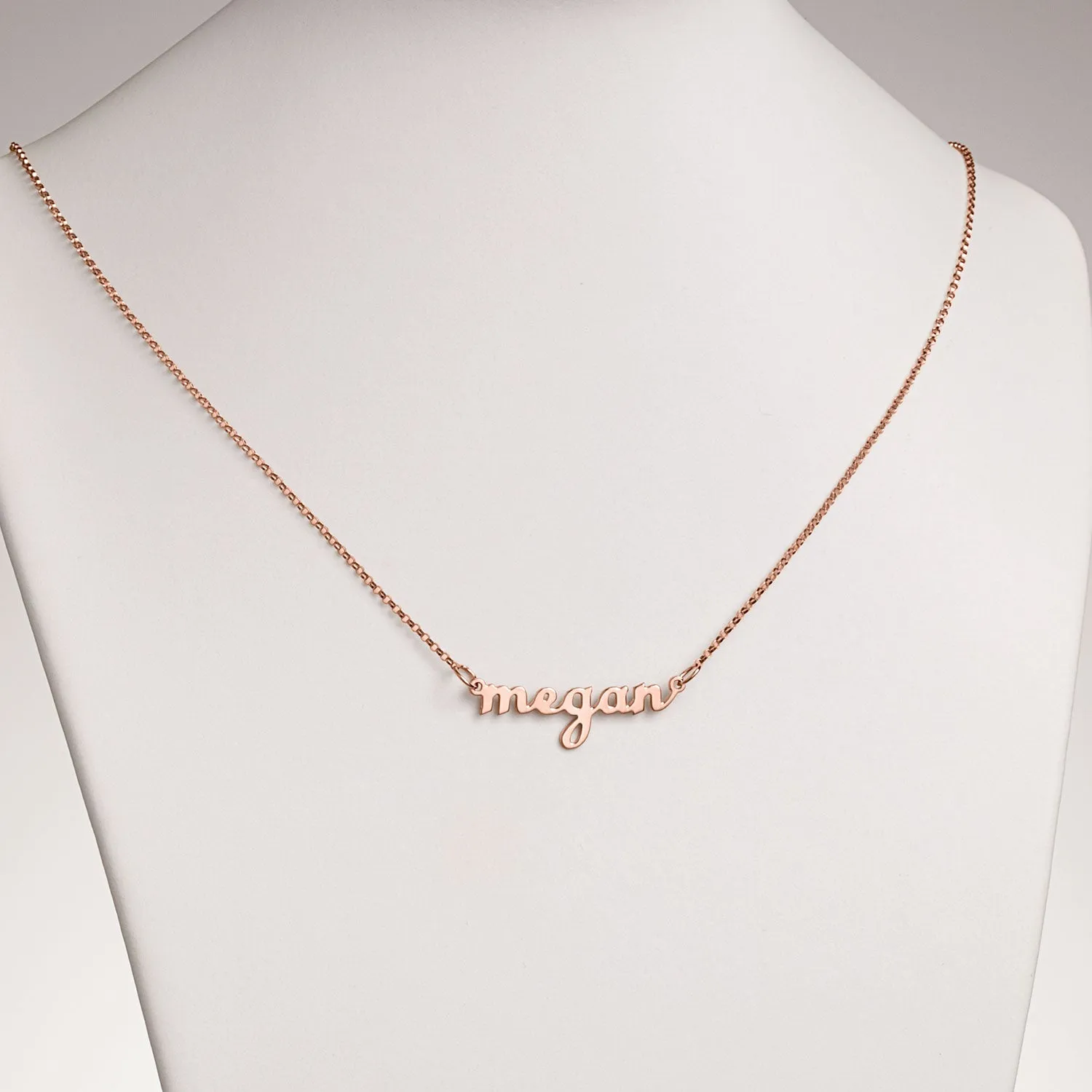 14K Rose Gold Plated Script Lowercase Name Necklace sold by Limoges Jewelry product image thumbnail 2