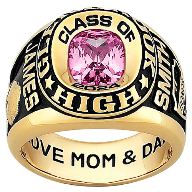 Men's Yellow CELEBRIUM Double Row Traditional Class Ring sold by Limoges Jewelry