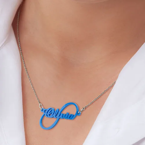 Script Name Infinity Acrylic Necklace sold by Limoges Jewelry product image thumbnail 5