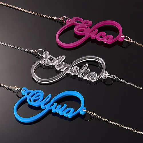 Script Name Infinity Acrylic Necklace sold by Limoges Jewelry