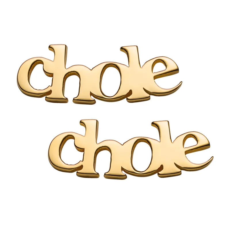 14K Gold over Sterling Personalized Name Crawler Button Earring sold by Limoges Jewelry