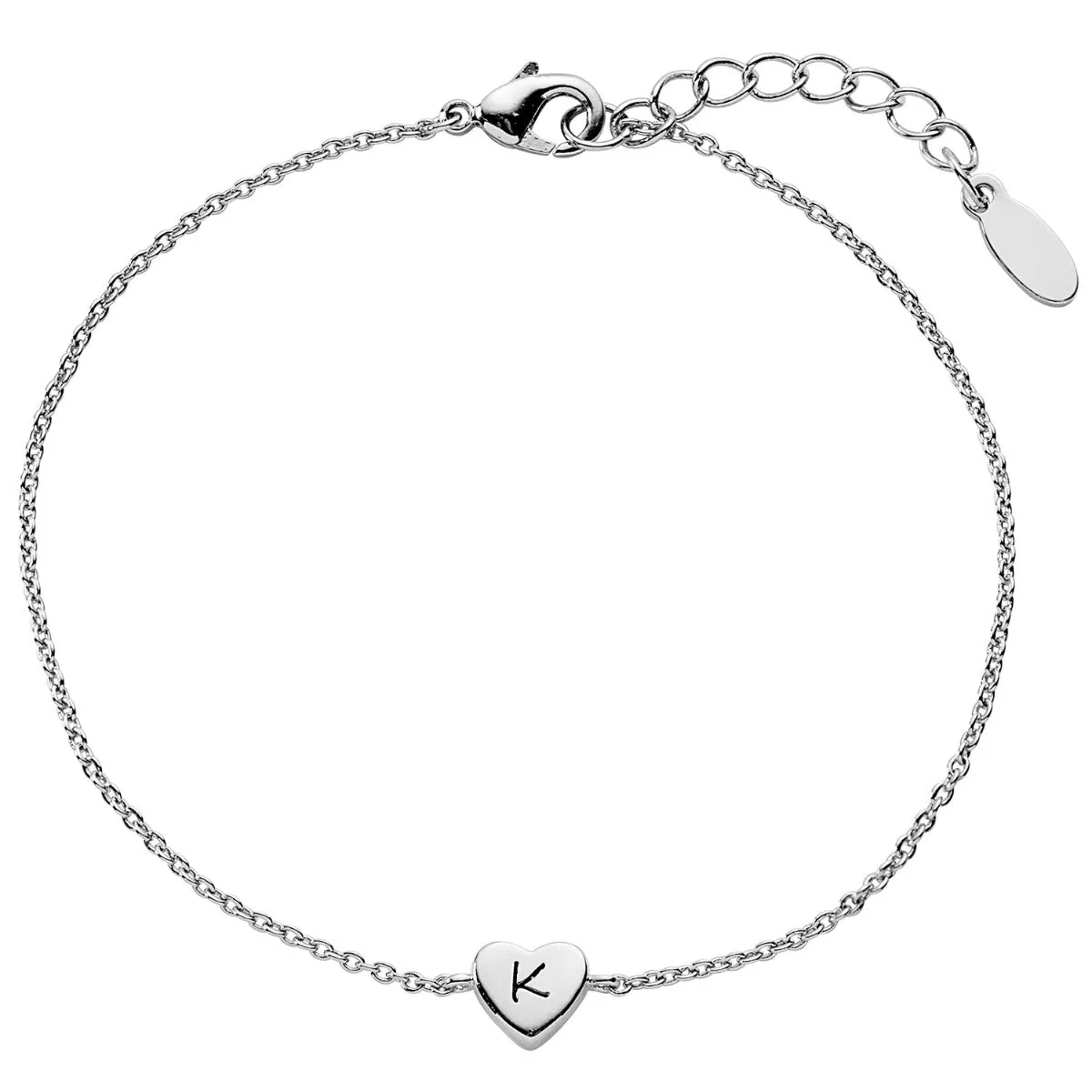 Dainty Heart Initial Station Bracelet sold by Limoges Jewelry product image thumbnail 2