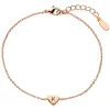 Dainty Heart Initial Station Bracelet sold by Limoges Jewelry