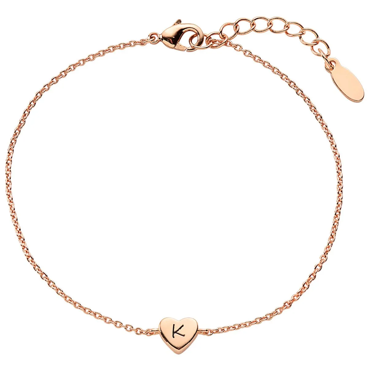 Dainty Heart Initial Station Bracelet sold by Limoges Jewelry product image thumbnail 4