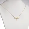 14K Gold over Sterling Name with Cross Charm Necklace sold by Limoges Jewelry