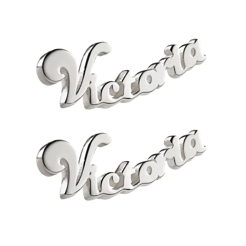 Sterling Silver Name Earrings sold by Limoges Jewelry