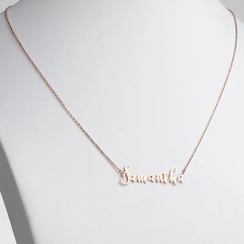 10K Rose Gold Fancy Script Name Necklace sold by Limoges Jewelry product image thumbnail 2