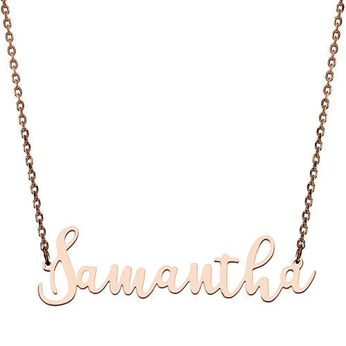 10K Rose Gold Fancy Script Name Necklace sold by Limoges Jewelry