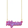 Acrylic Script Name with Enamel Necklace sold by Limoges Jewelry